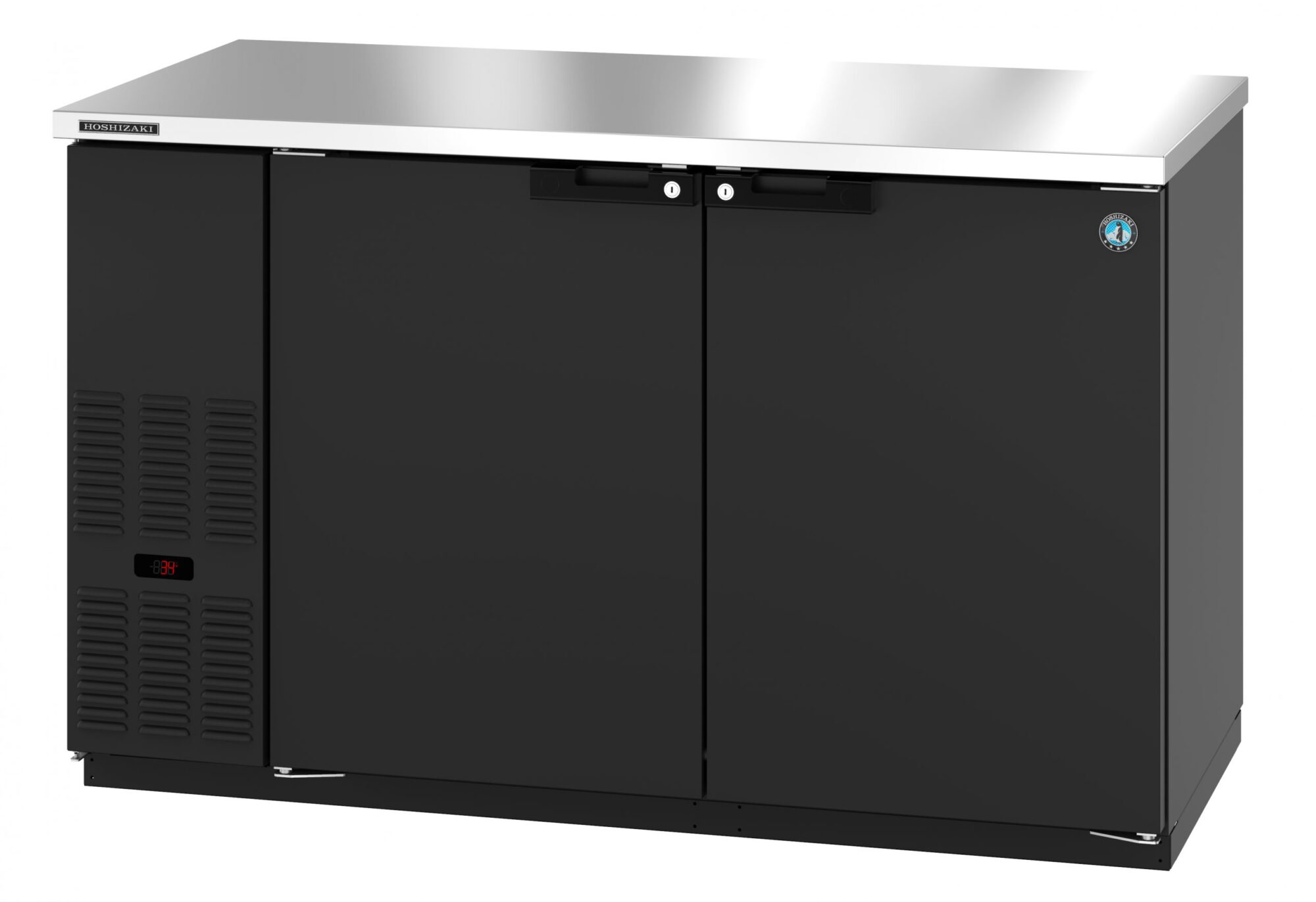 HBB-2-59, Refrigerator, Two Section, Black Vinyl Back Bar