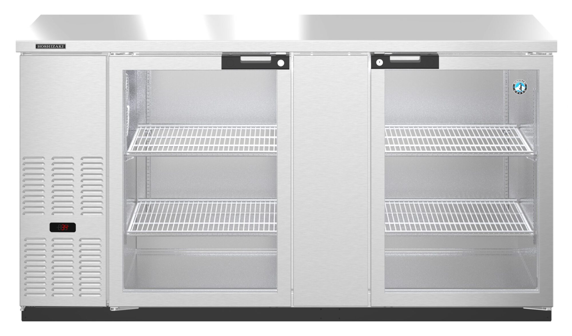 BB80, Refrigerator, Three Section, Black Vinyl Back Bar Back