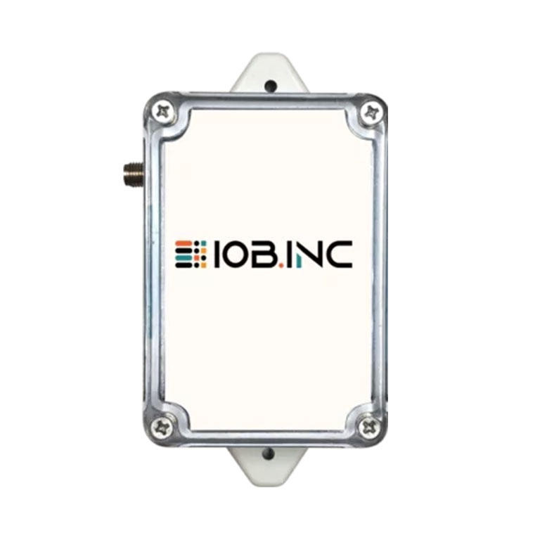 A rectangular electronic device with a white front panel, metal frame, four corner screws, and the logo 