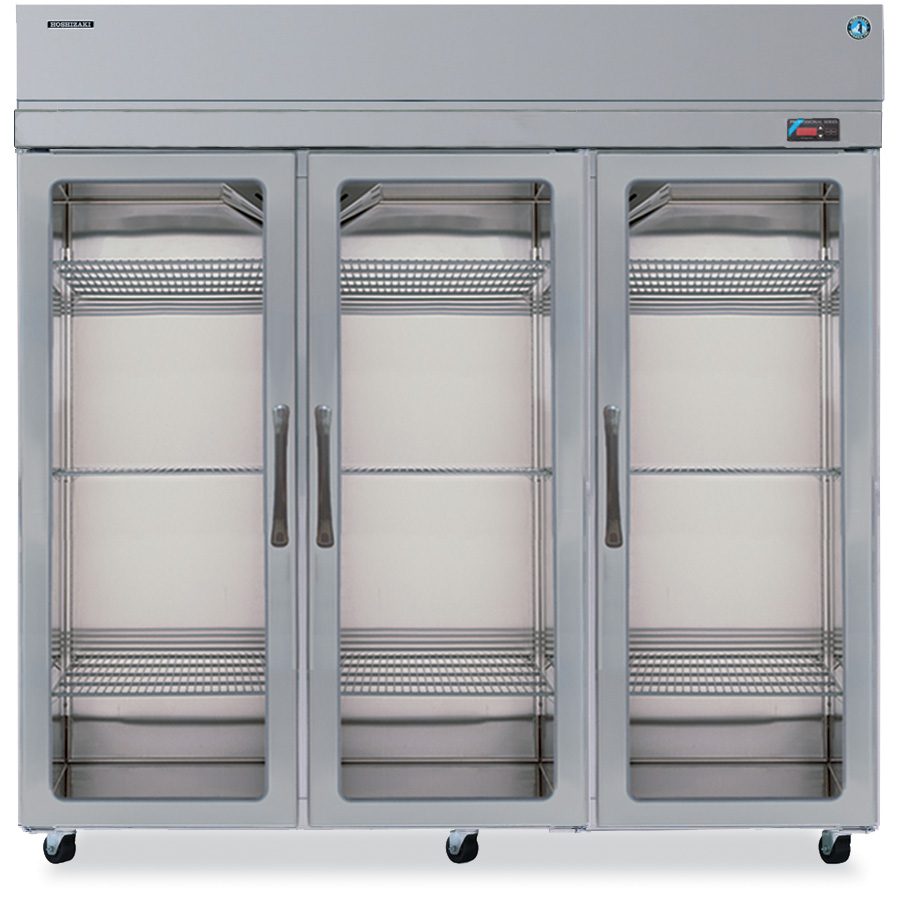 RH3-SSB-FG, Refrigerator, Three Section Upright, Full Glass