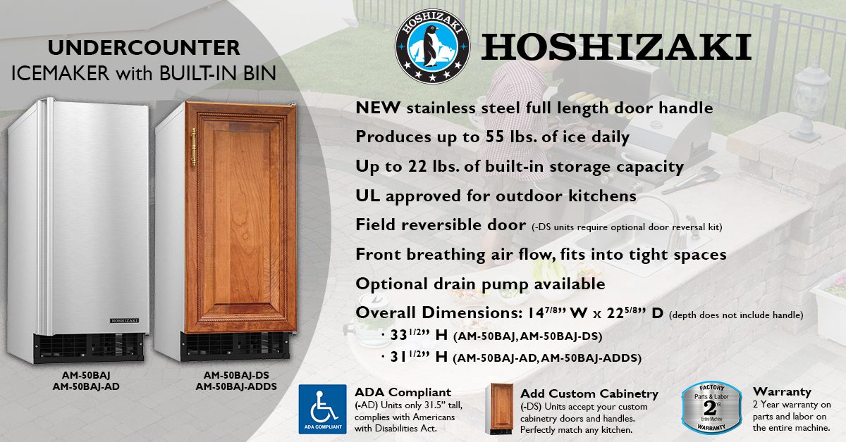 HOSHIZAKI Reveals Stylish Stainless Steel Door Handle on New AM-50