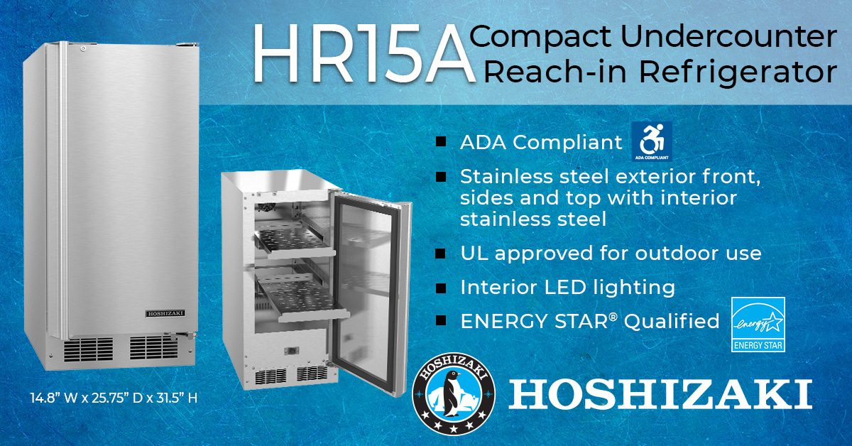 Hoshizaki's New HR15A Compact Undercounter Reach-in Refrigerator