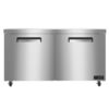 A stainless steel commercial refrigerator with two doors on casters, branded with a Valance logo in the bottom right corner.