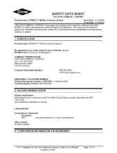 Safety data sheet for DOWSIL™ 748 Non-Corrosive Sealant, includes product information, emergency contacts, and hazard classification, issued by The Dow Chemical Company.